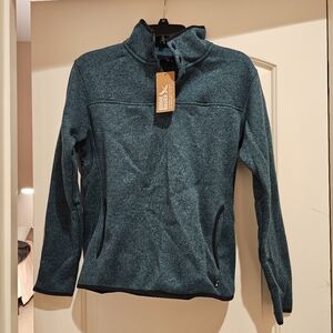 Eddie Bauer Women's Teal Blue Quarter Snap Sweater